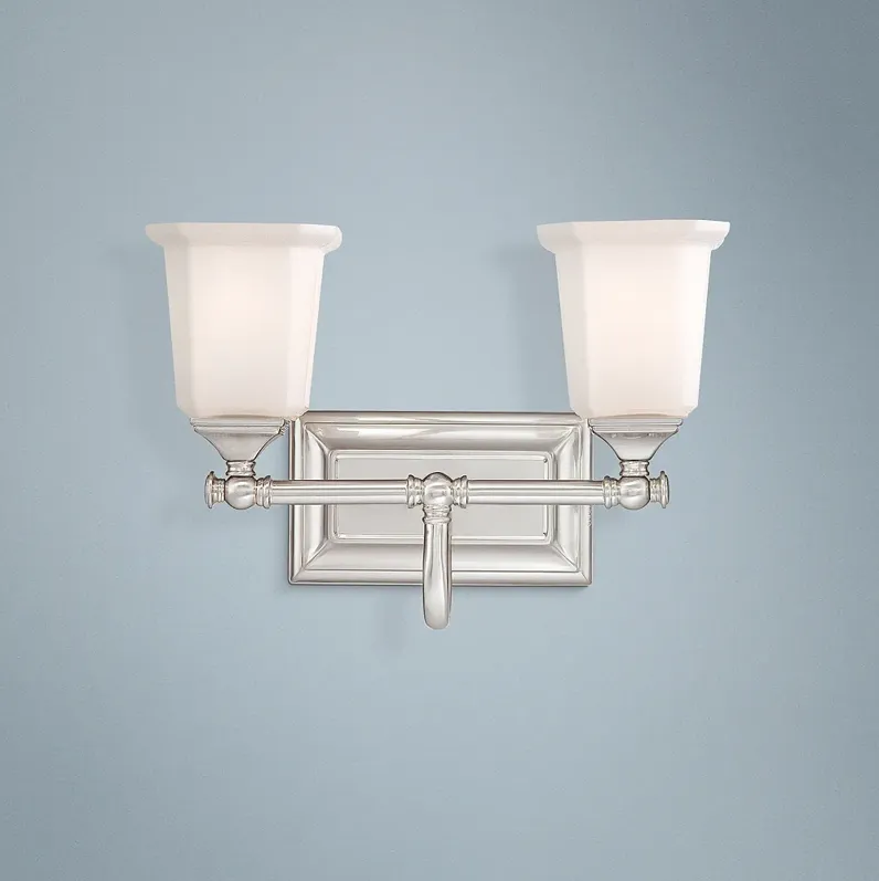 Quoizel Nicholas 10" High Brushed Nickel 2-Light Wall Sconce