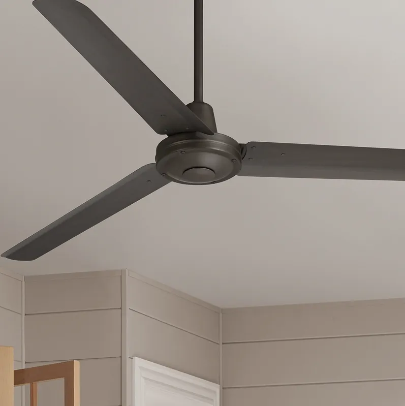 60" Casa Vieja Turbina DC Damp Rated Bronze Ceiling Fan with Remote