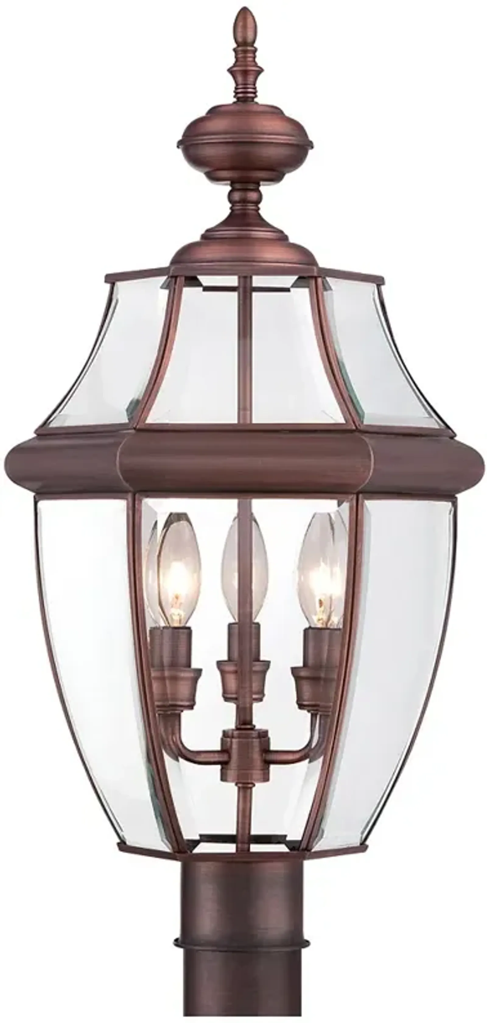 Quoizel Newbury 23"H Aged Copper 3-Light Outdoor Post Light