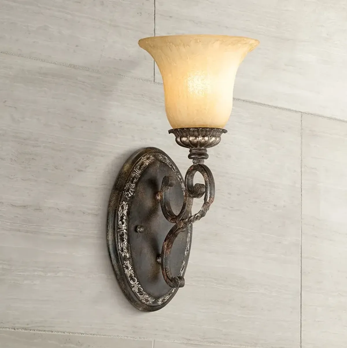 San Marino Bronze and Gold 14 1/2" High Wall Sconce