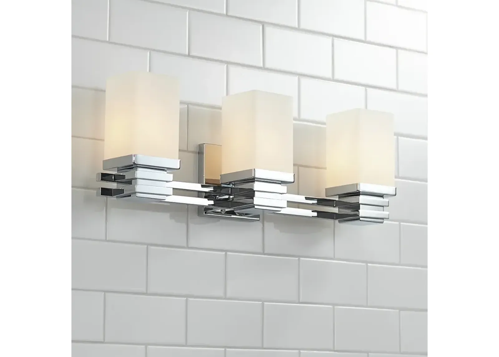 Possini Euro Bennett Collection Chrome 22" Wide Bathroom Wall Light