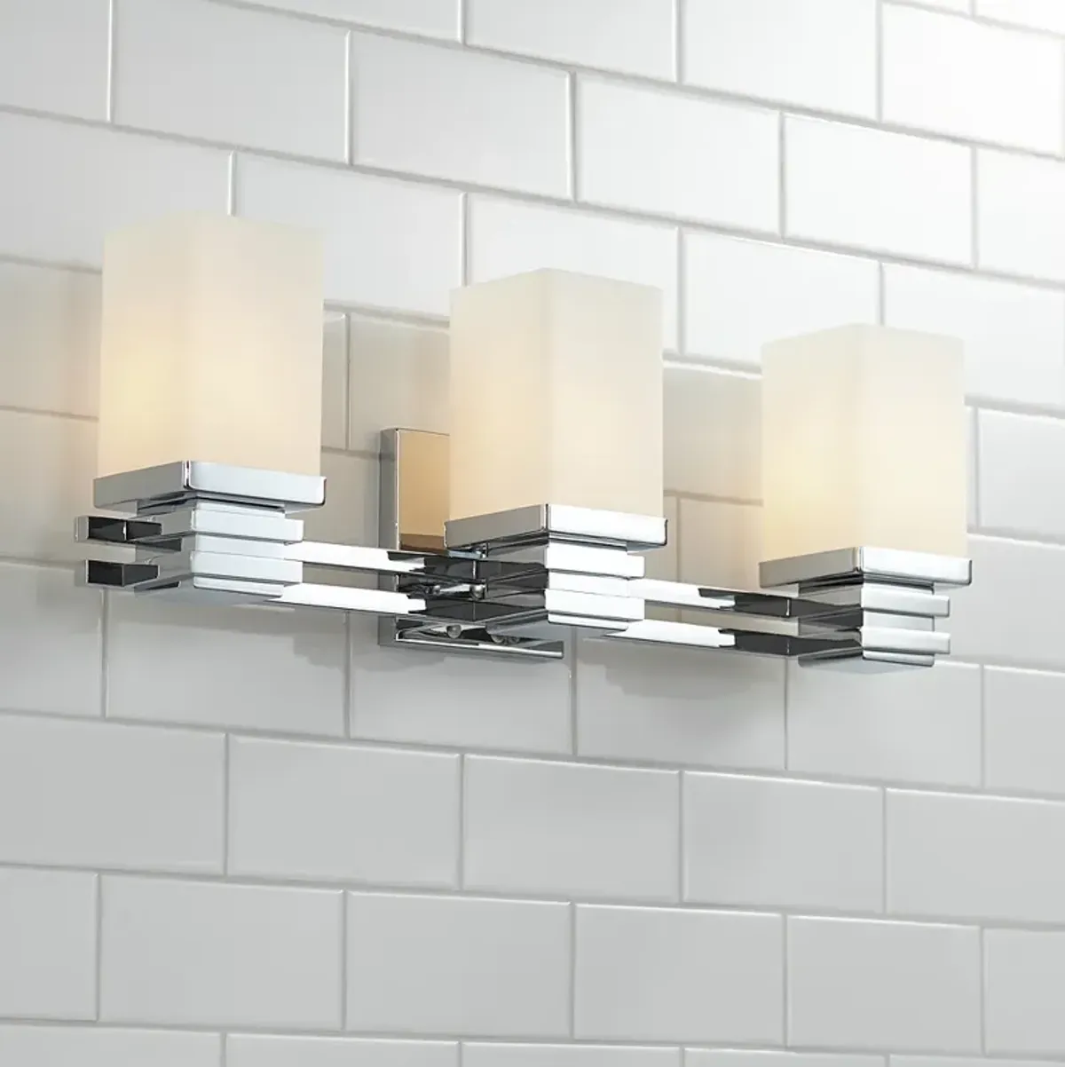 Possini Euro Bennett Collection Chrome 22" Wide Bathroom Wall Light