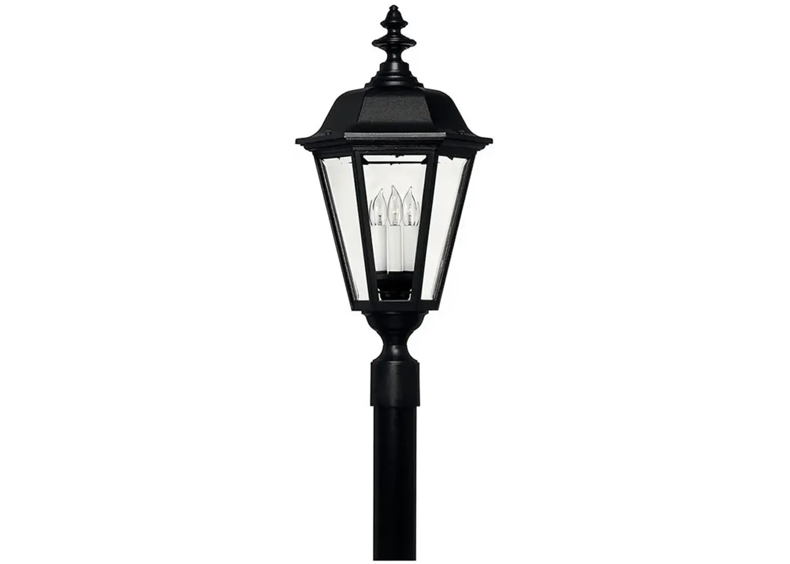 Hinkley Manor House 27.5" Black and Clear Glass Traditional Post Light