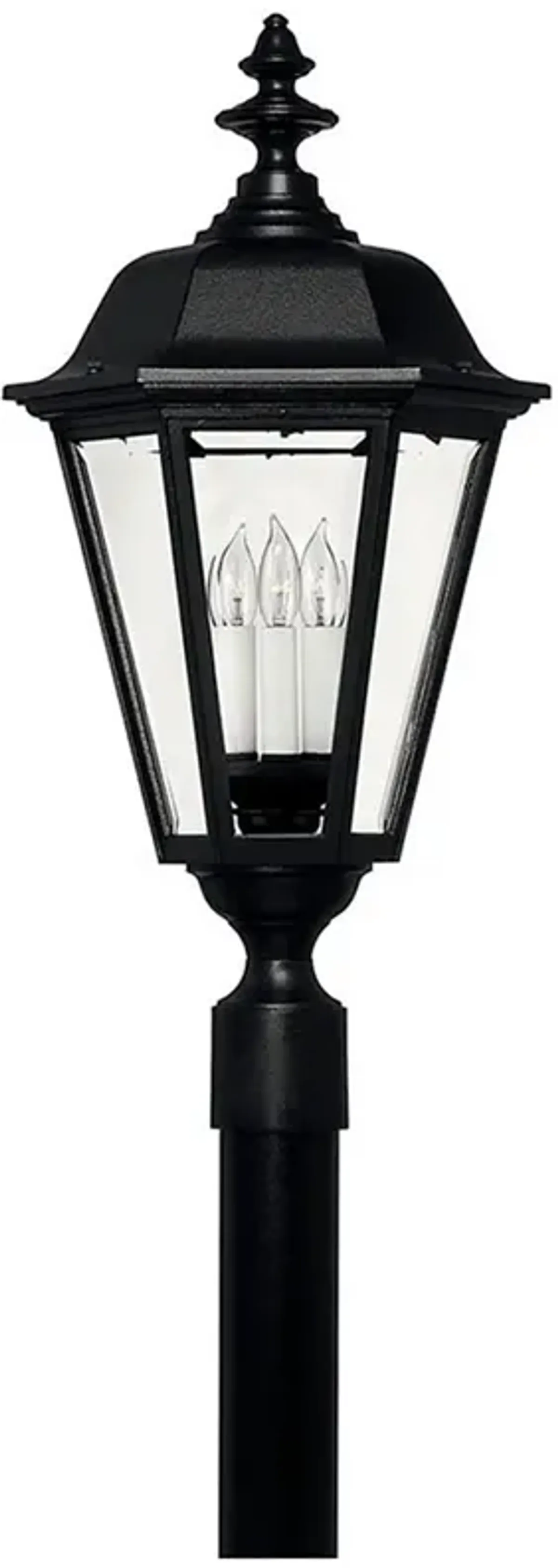 Hinkley Manor House 27.5" Black and Clear Glass Traditional Post Light