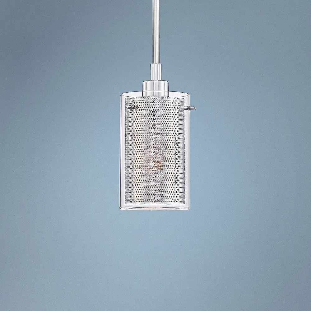 George Kovacs Grid II 10" High Chrome Mini Pendant