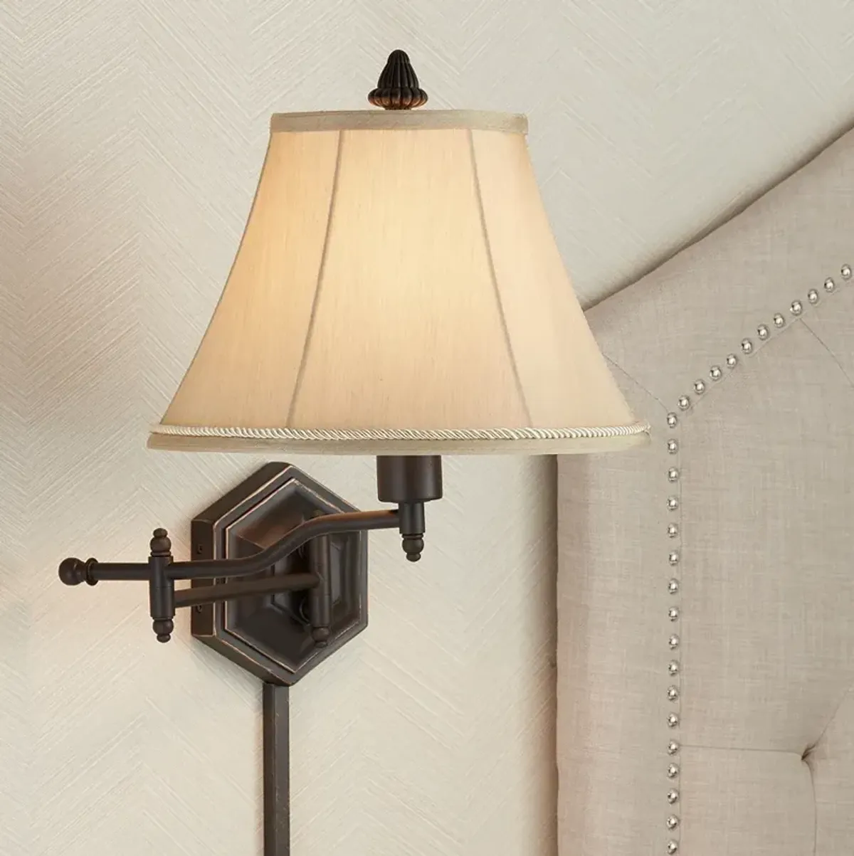 Barnes and Ivy Godia Swing Arm Plug-In Wall Lamp with Dimmer