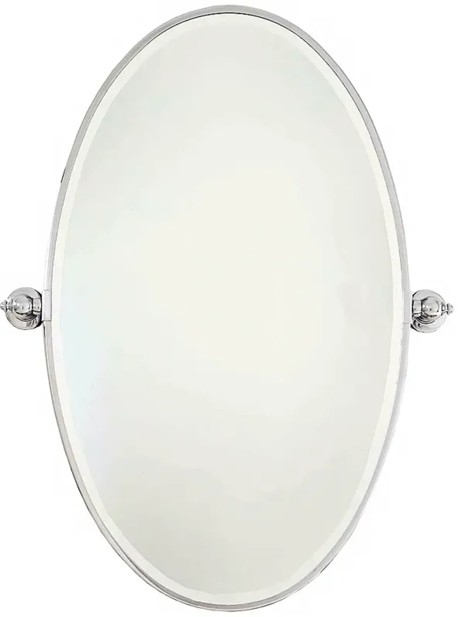 Minka 36" High XL Oval Chrome Bathroom Wall Mirror