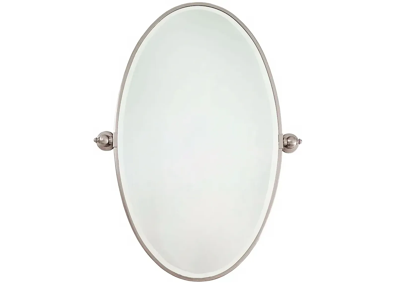 Minka 36" High Oval Brushed Nickel Bathroom Wall Mirror