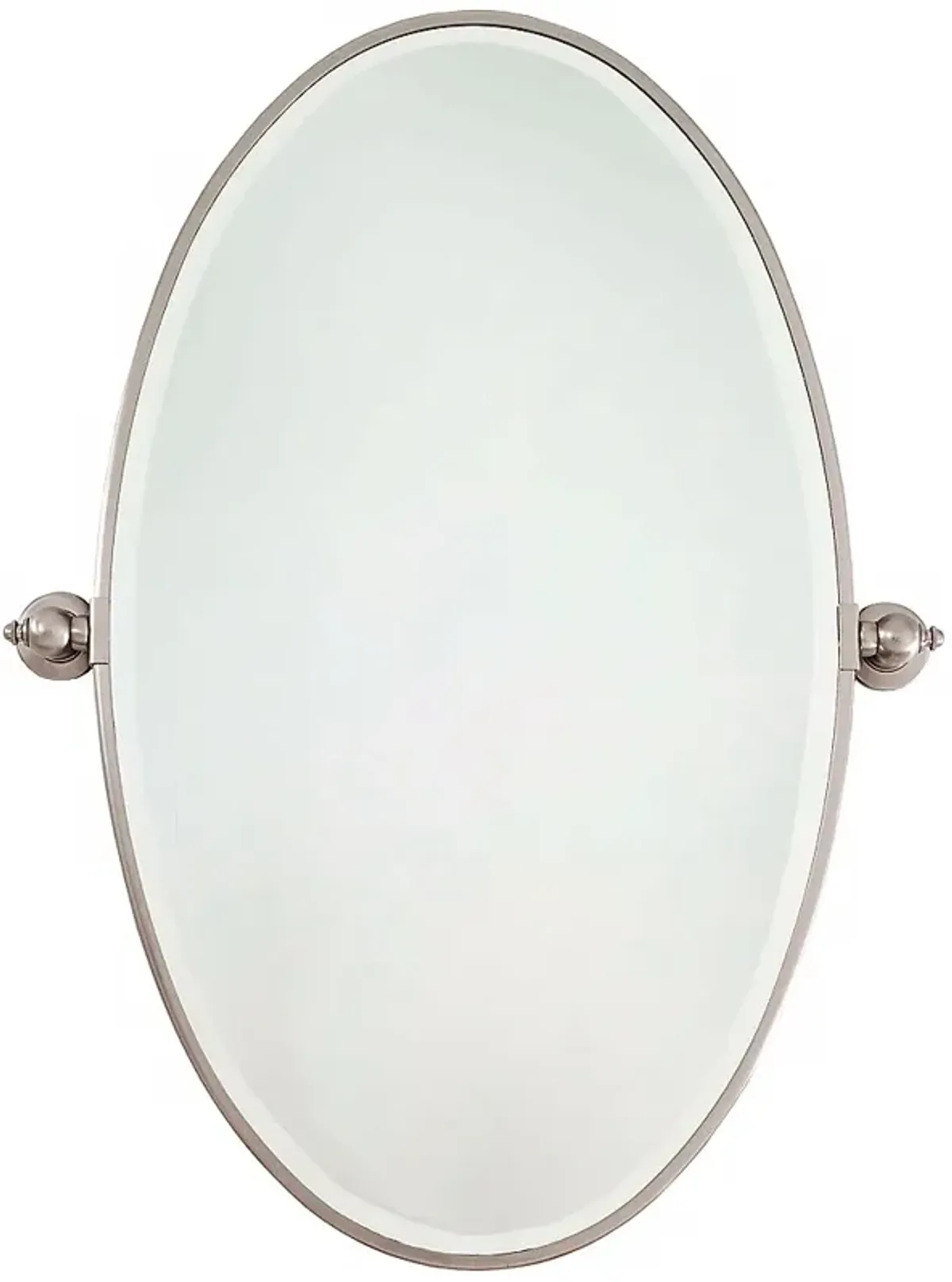 Minka 36" High Oval Brushed Nickel Bathroom Wall Mirror