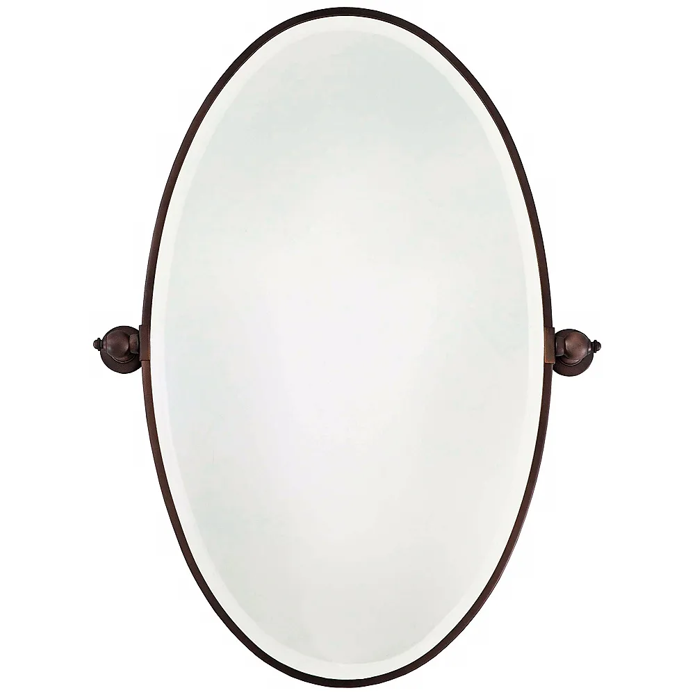 Minka 36" High Oval Brushed Bronze Bathroom Wall Mirror