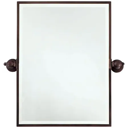 Minka 24" High Rectangle Brushed Bronze Bathroom Wall Mirror