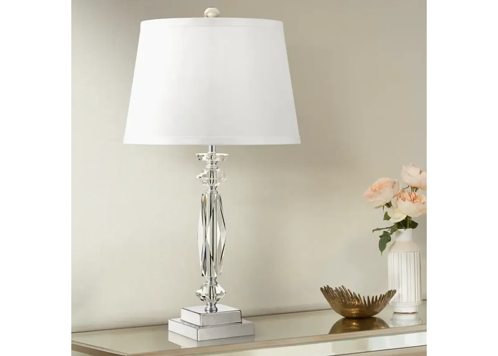 Vienna Full Spectrum Cut Crystal Column 23" High Accent Table Lamp