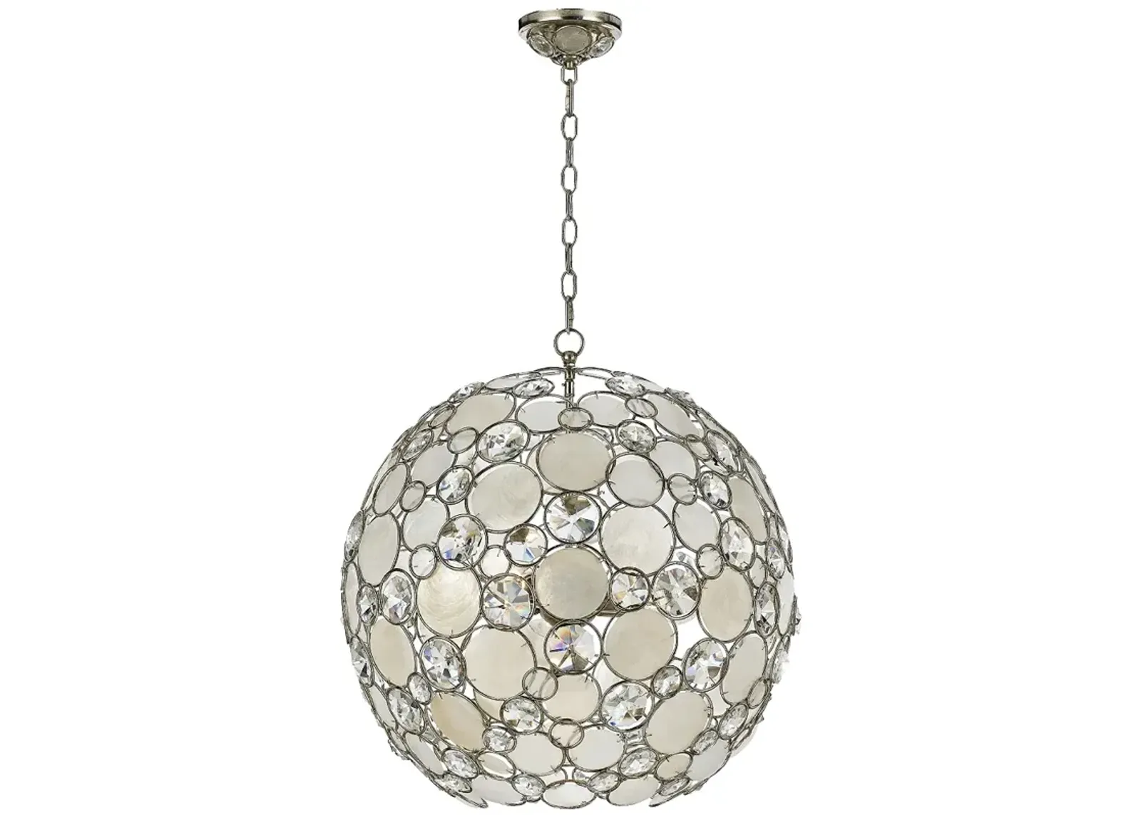 Crystorama Palla 22" Wide Antique Silver Orb Pendant Light