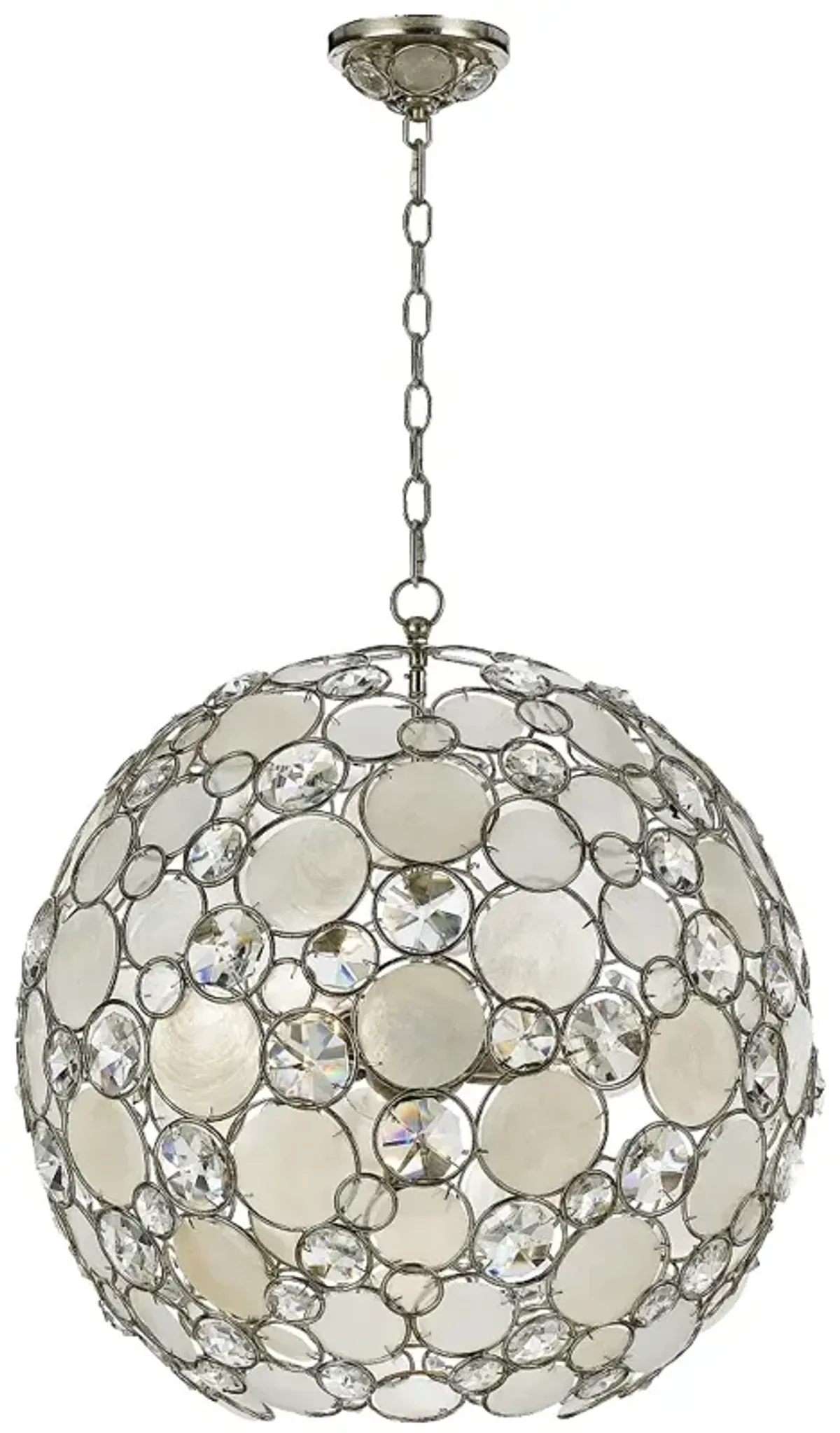 Crystorama Palla 22" Wide Antique Silver Orb Pendant Light