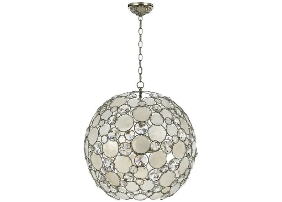 Crystorama Palla 22" Wide Antique Silver Orb Pendant Light