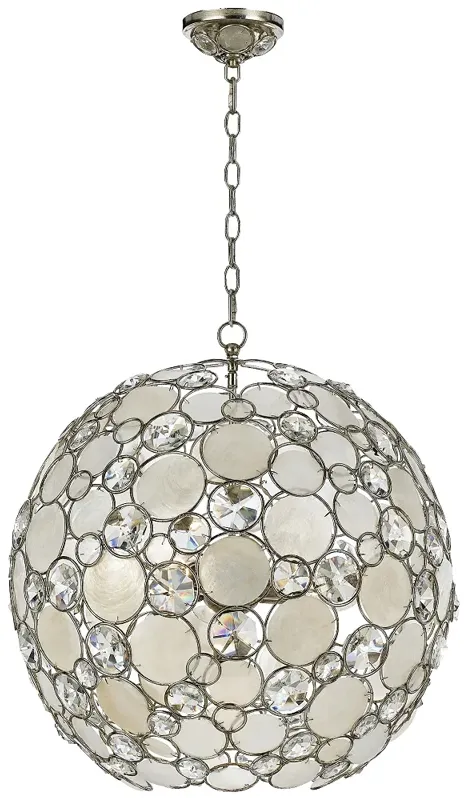 Crystorama Palla 22" Wide Antique Silver Orb Pendant Light