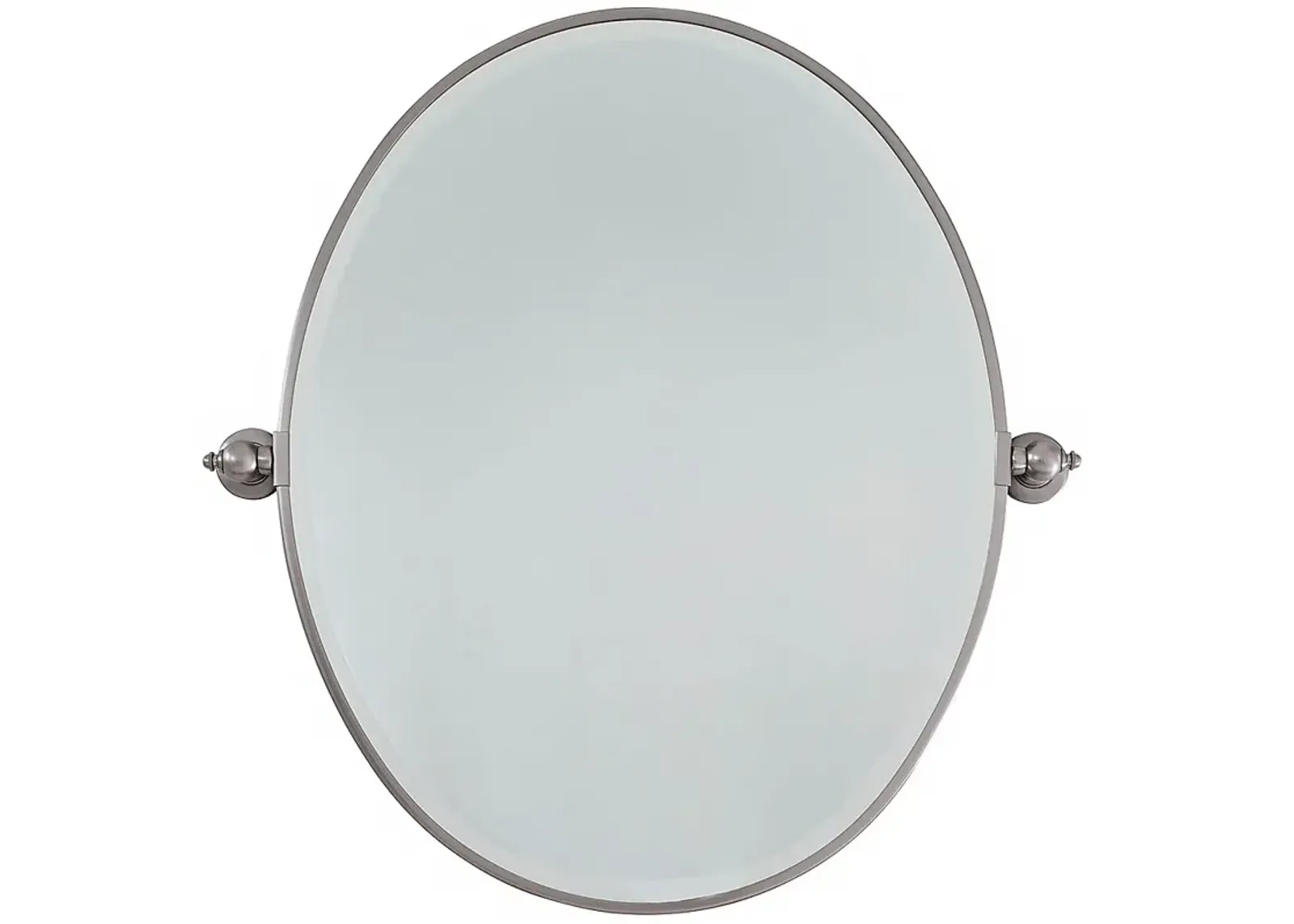 Minka Lavery Brushed Nickel 25" x 24 1/2" Oval Wall Mirror