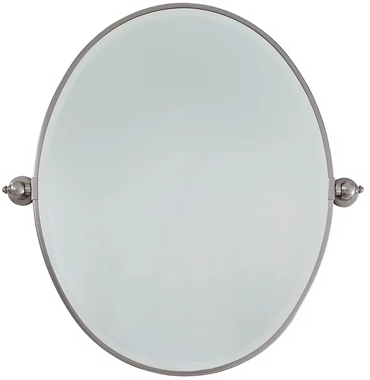 Minka Lavery Brushed Nickel 25" x 24 1/2" Oval Wall Mirror