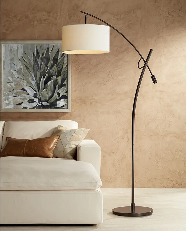 Possini Euro Raymond Bronze Adjustable Boom Arc Floor Lamp