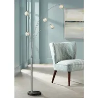 Possini Euro Design Allegra 88" High Crystal Ball Arc Floor Lamp