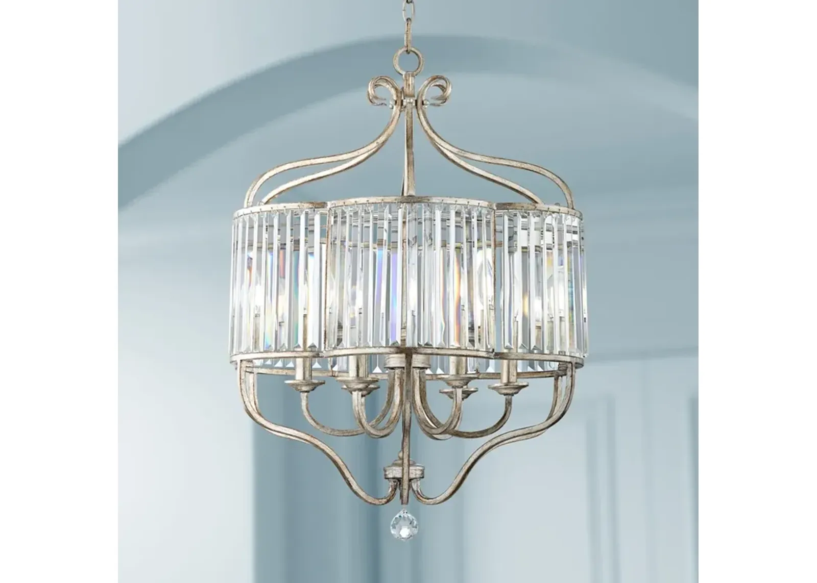 Vienna Full Spectrum Stella 22" Silver Luxe 6-Light Crystal Chandelier