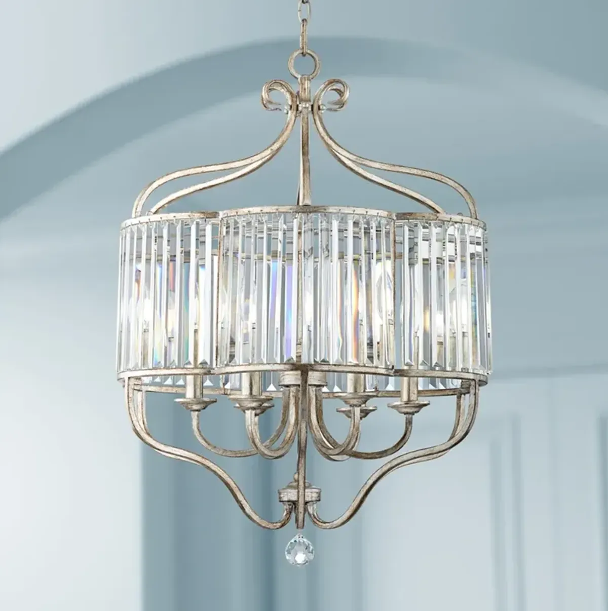 Vienna Full Spectrum Stella 22" Silver Luxe 6-Light Crystal Chandelier