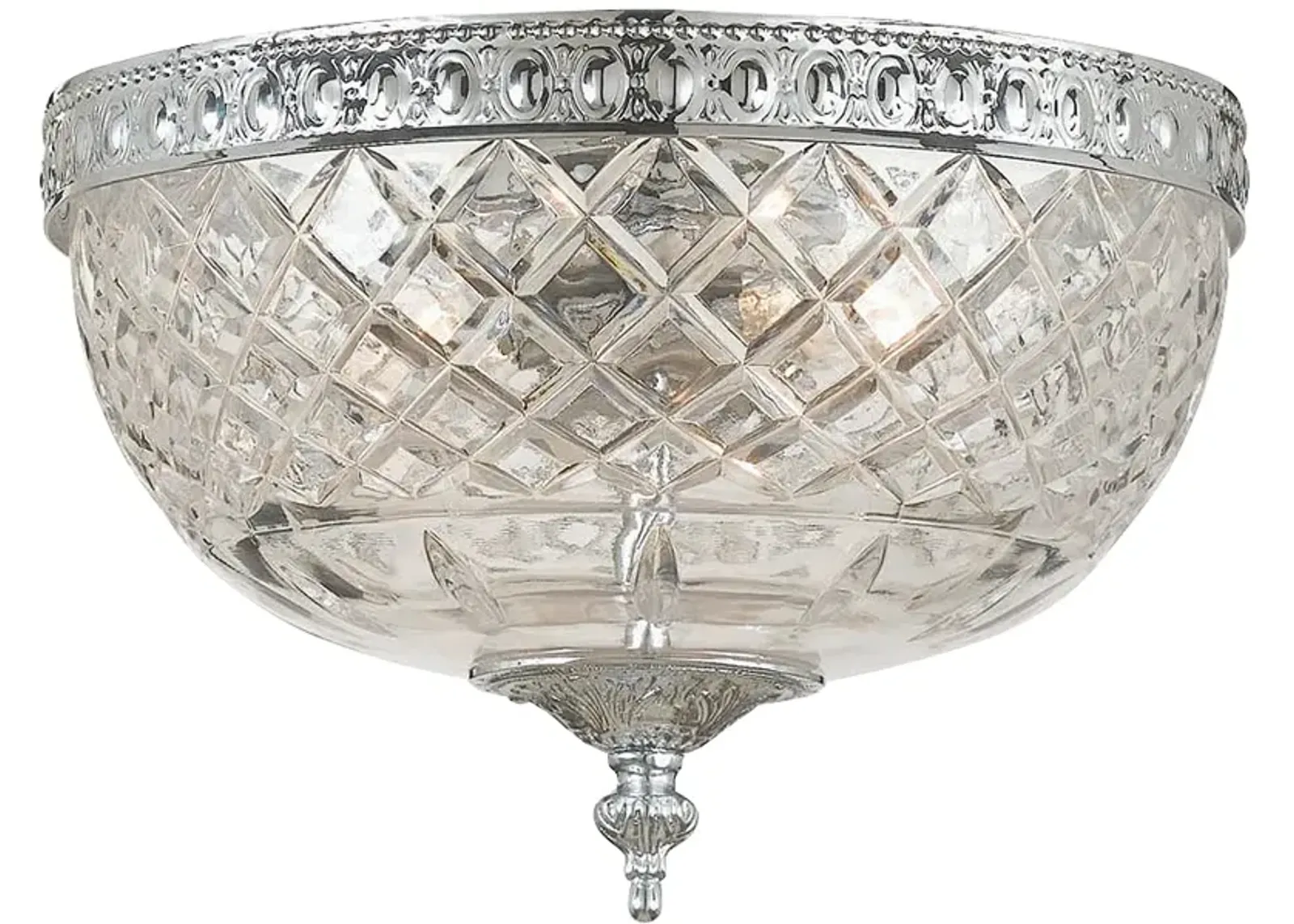 Crystorama Bowl Lead Crystal 10"W Chrome Ceiling Light