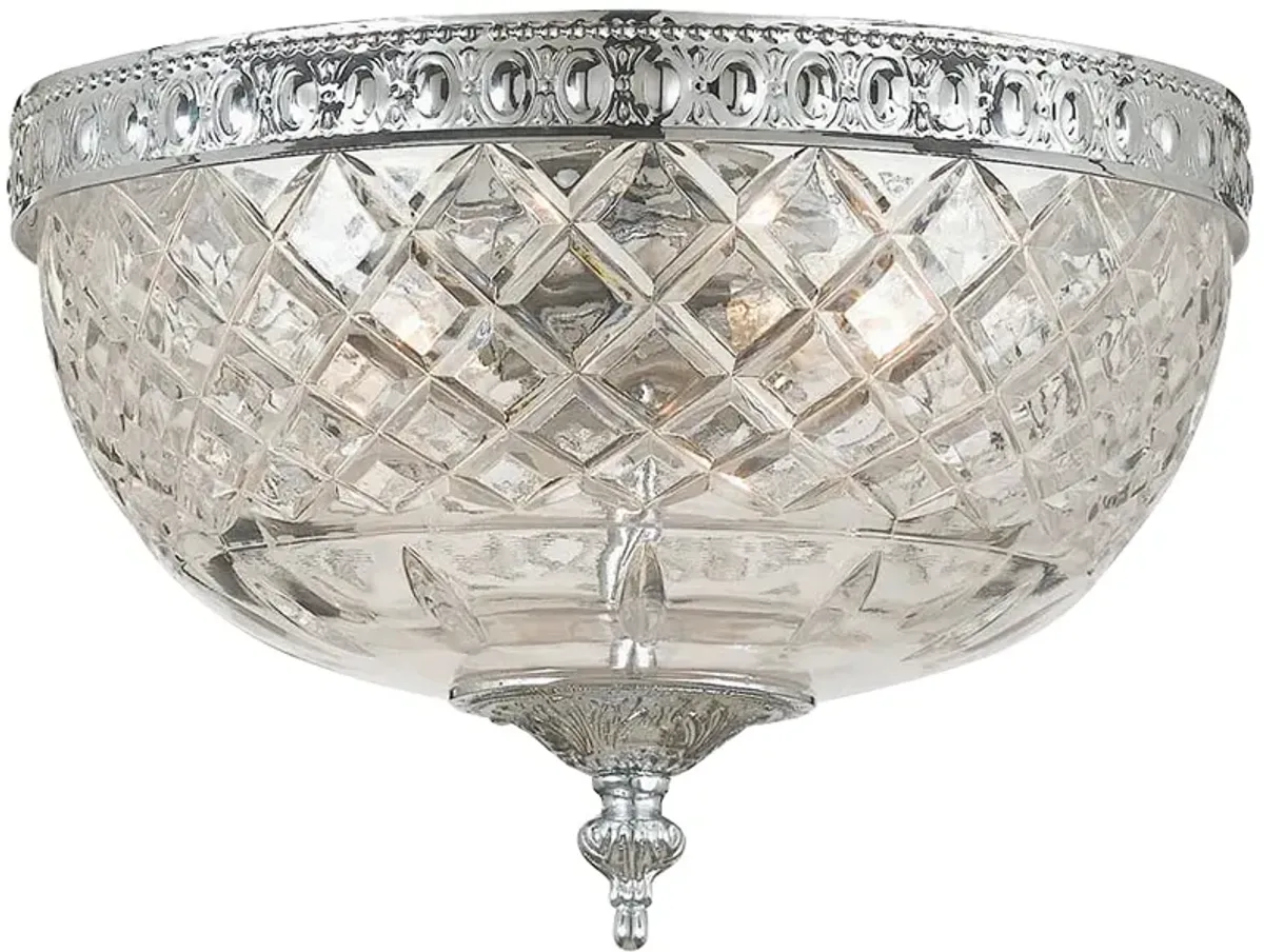 Crystorama Bowl Lead Crystal 10"W Chrome Ceiling Light