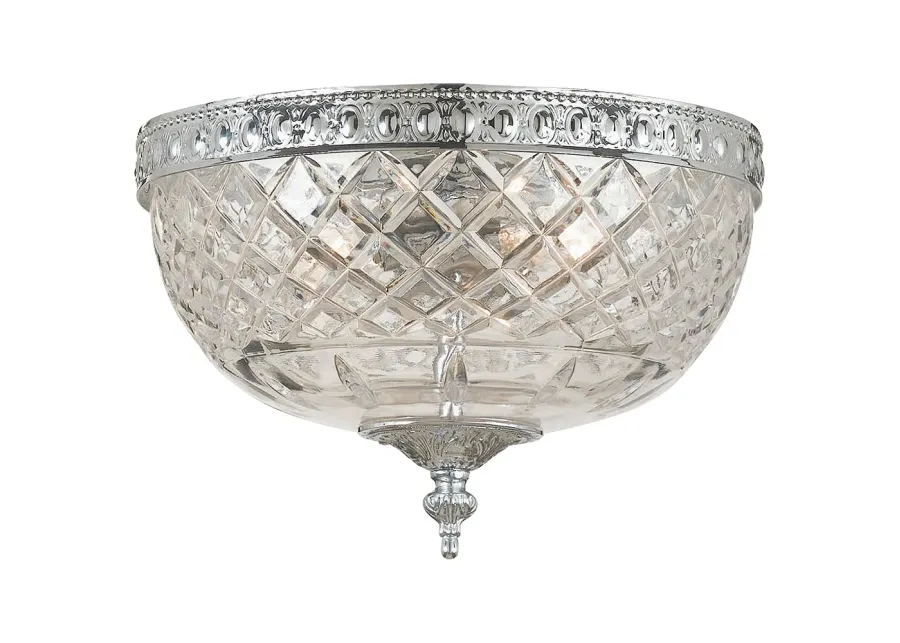 Crystorama Bowl Lead Crystal 10"W Chrome Ceiling Light