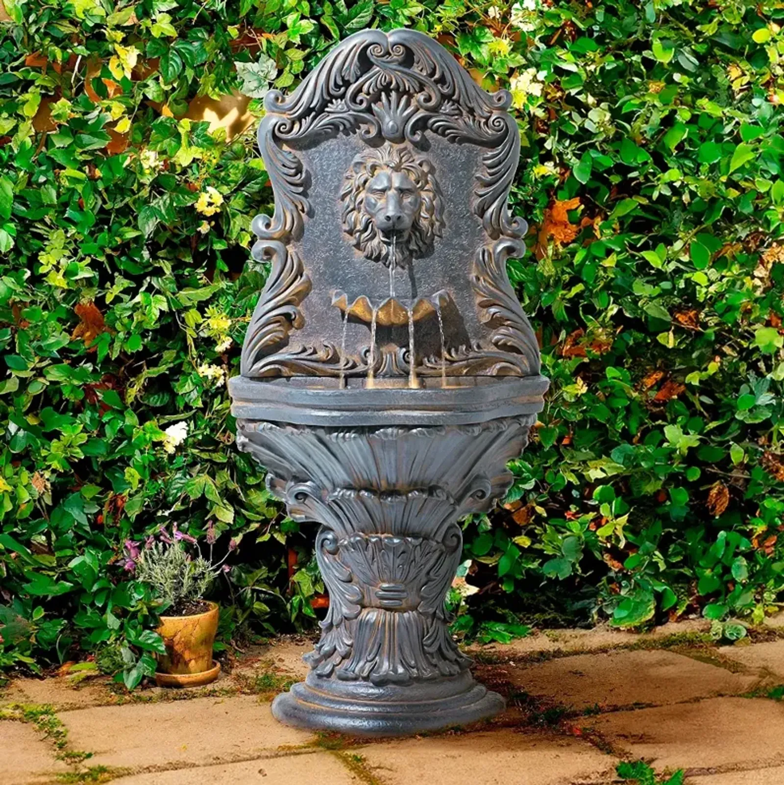 Royal Lion Acanthus 50" High Fountain with LED Light