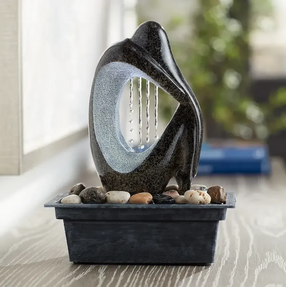 Modern Silhouette 10" High LED Tabletop Fountain