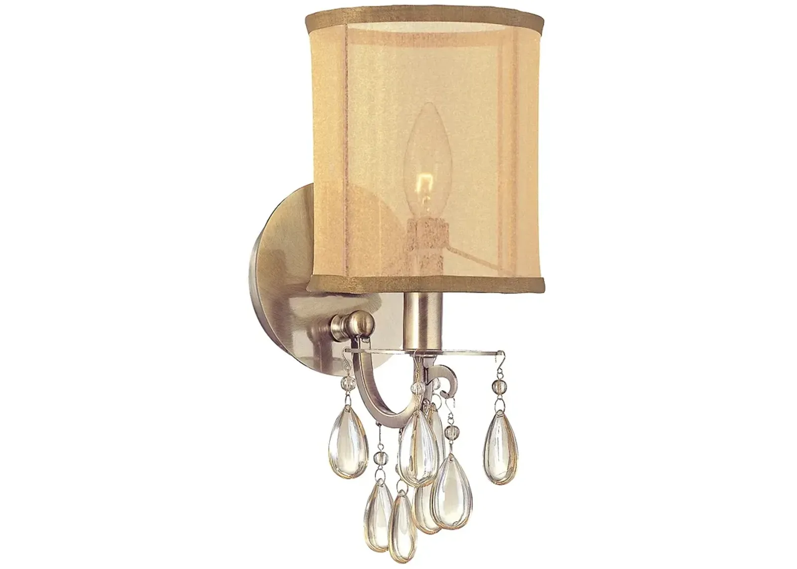 Crystorama Hampton 13" High Antique Brass Wall Sconce