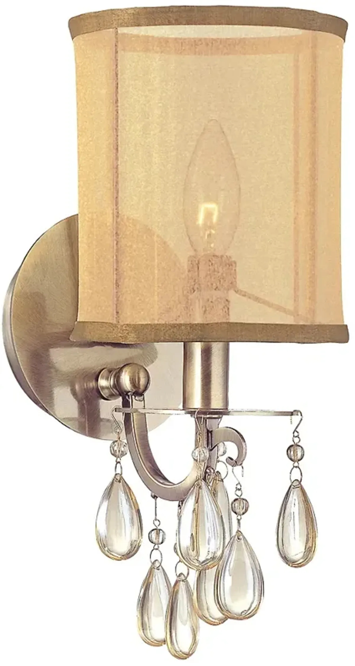 Crystorama Hampton 13" High Antique Brass Wall Sconce