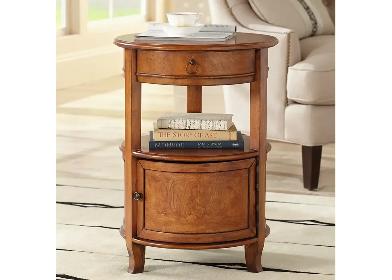 Rylie 20" Wide Walnut Finish Small Round Accent Table