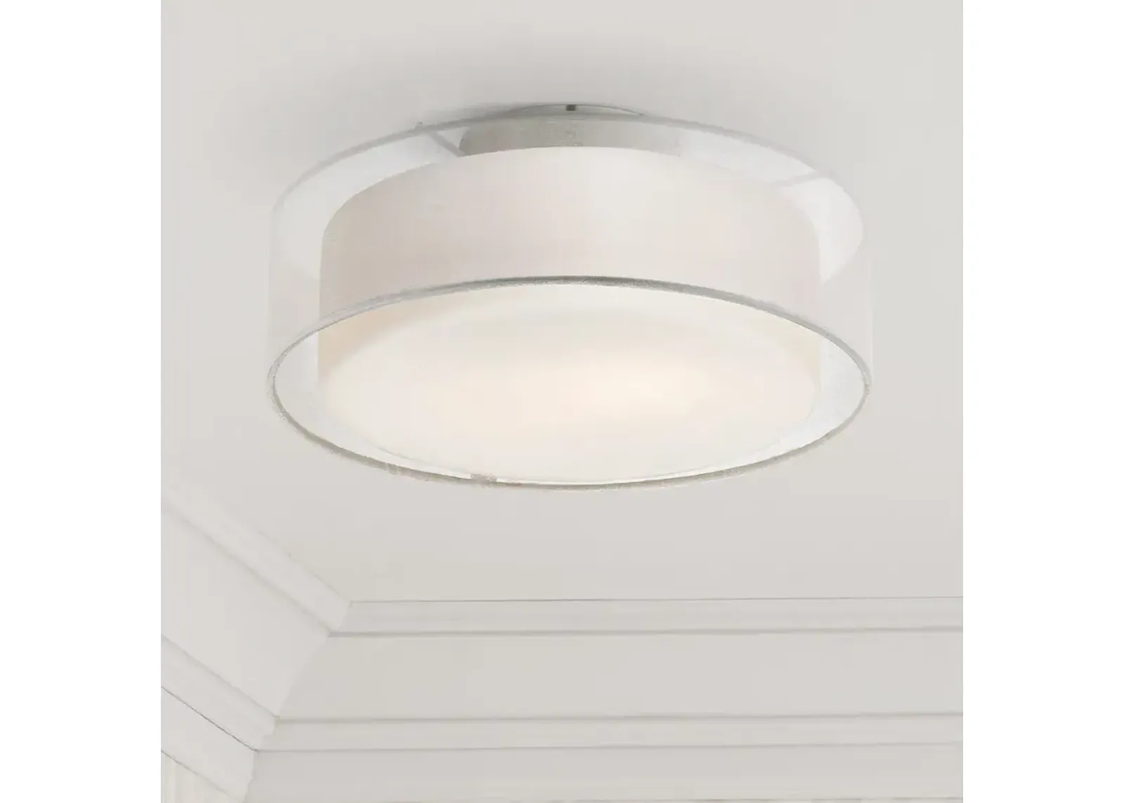 Possini Euro Beverly 12 1/2"W Opal White Dual Shade Drum Ceiling Light