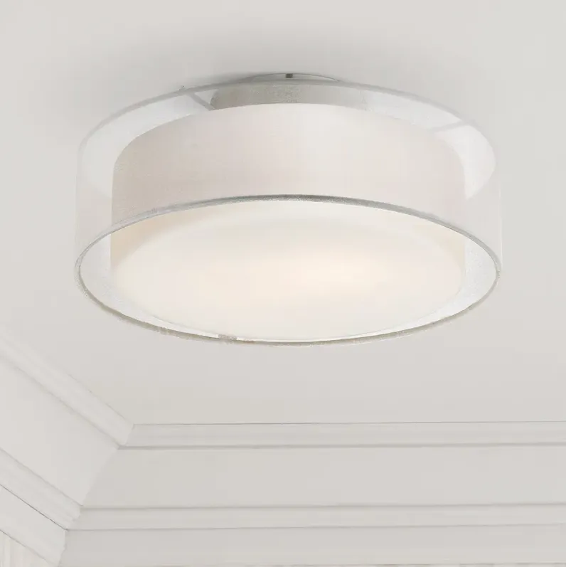 Possini Euro Beverly 12 1/2"W Opal White Dual Shade Drum Ceiling Light