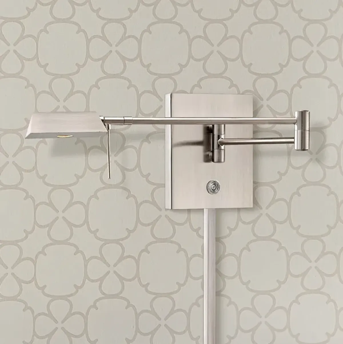 George Kovacs Angular Head LED Nickel Swing Arm Wall Lamp