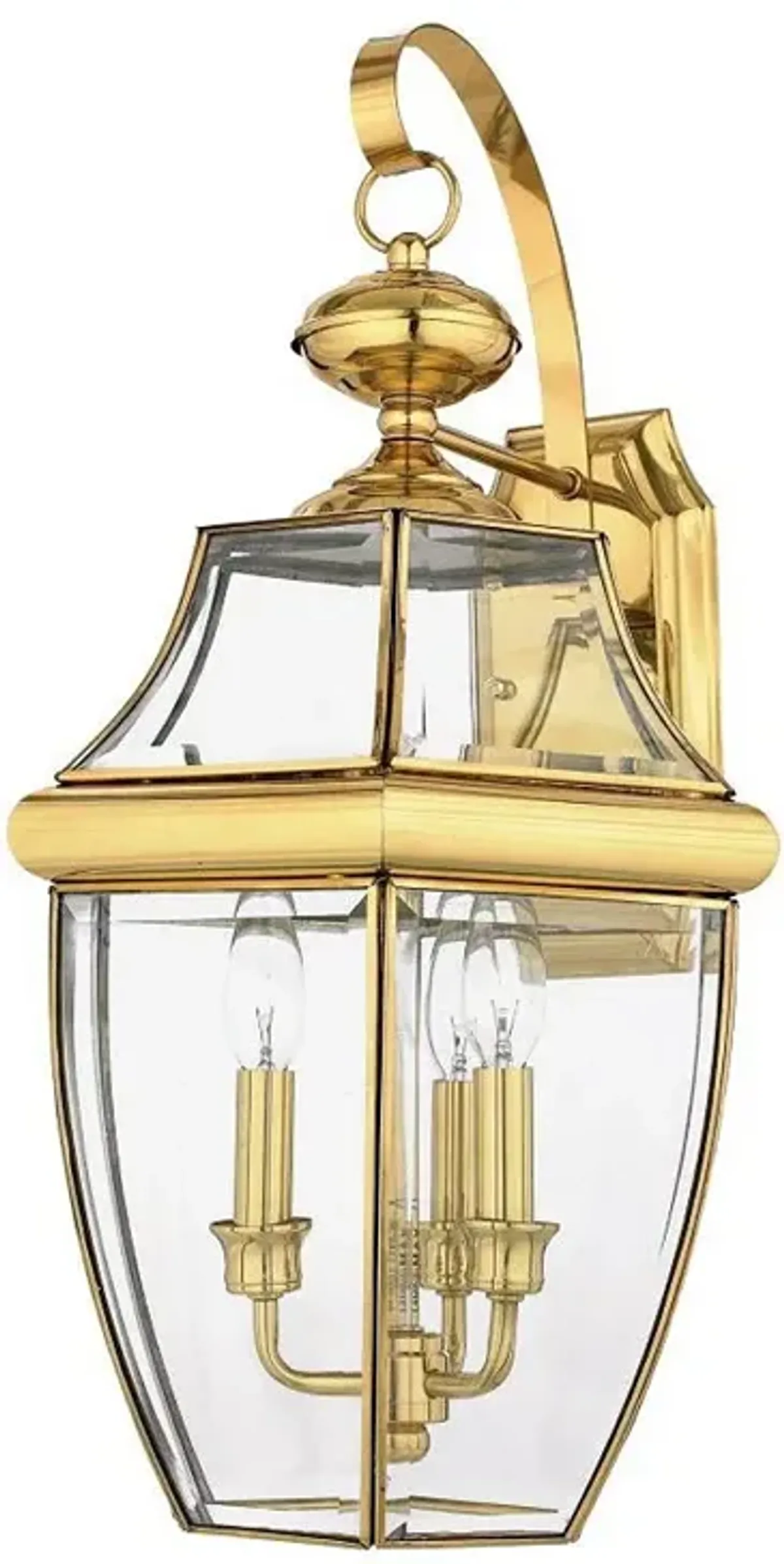 Quoizel Newbury 22 1/2" High 3-Light Polished Brass Outdoor Wall Light
