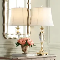 Vienna Full Spectrum 31" High Traditional Brass and Crystal Table Lamp