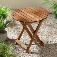 Monterey Fish 21" Wide Natural Wood Outdoor Folding Table