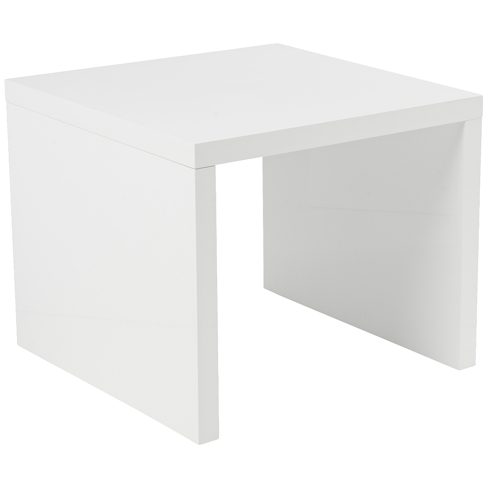 Abby High Gloss White Side Table