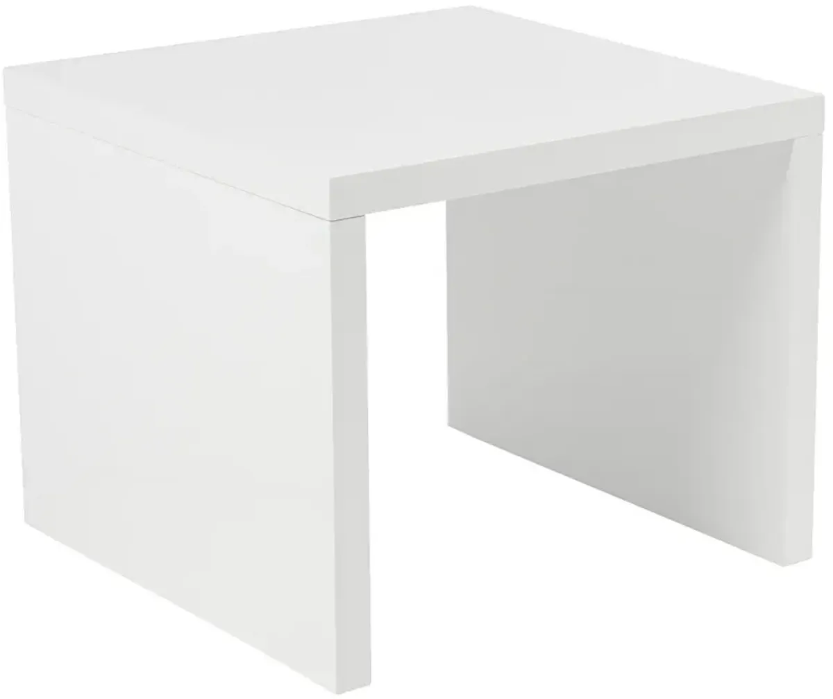 Abby 23 3/4" Wide Gloss White Side Table