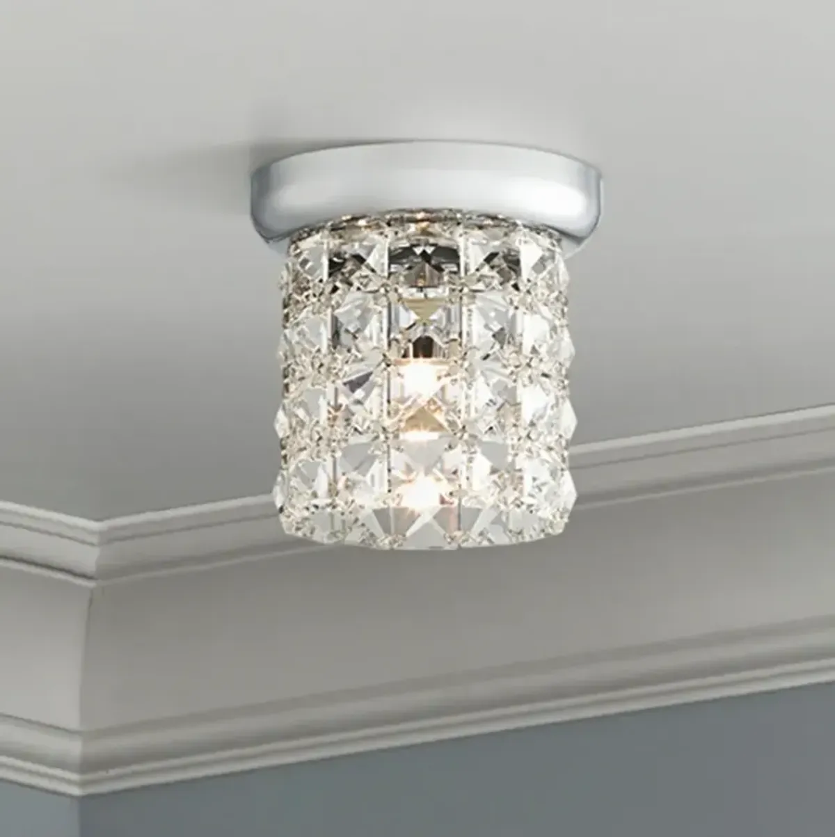 Cesenna 4 3/4" Wide Crystal Ceiling Light