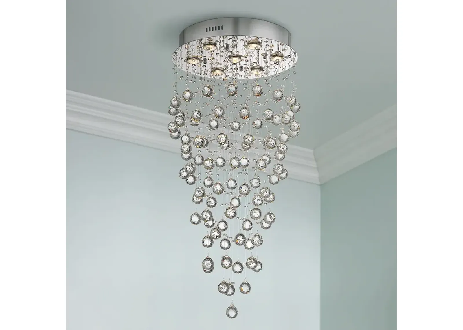 Vienna Full Spectrum Aida 17 3/4" Wide Pouring Crystal LED Chandelier