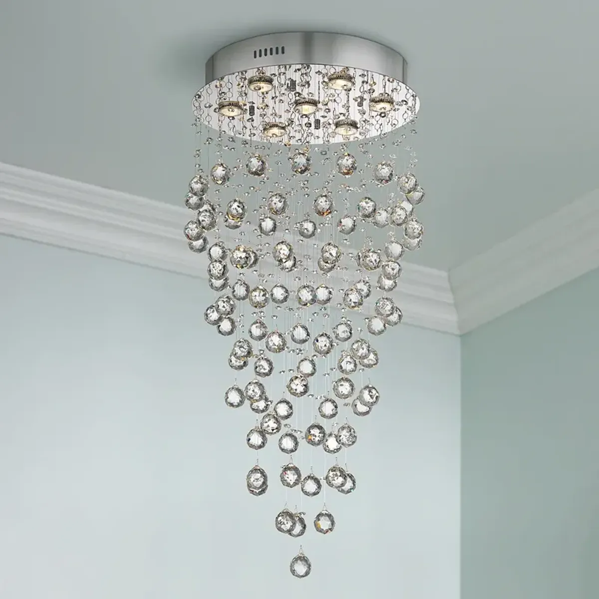 Vienna Full Spectrum Aida 17 3/4" Wide Pouring Crystal LED Chandelier