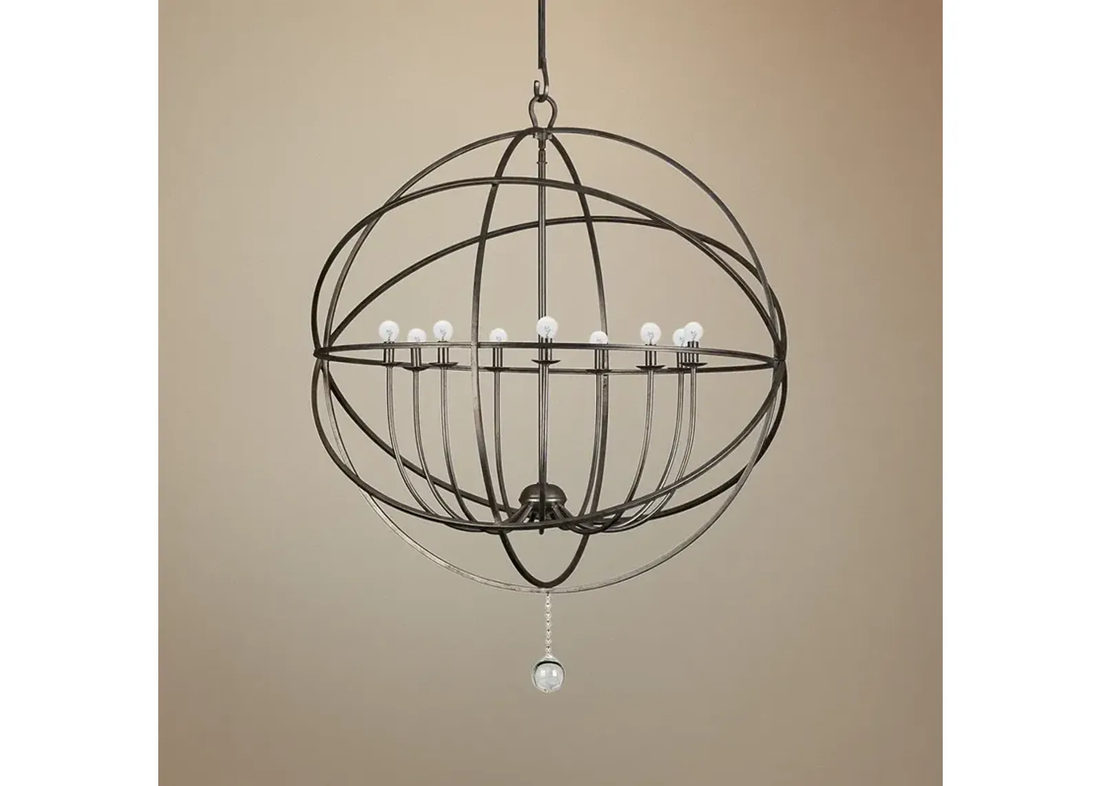 Crystorama Solaris 40"W English Bronze 9-Light Chandelier