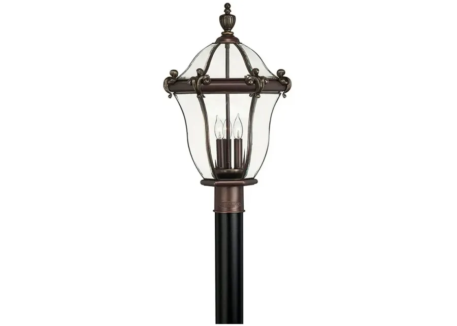 HINKLEY OUTDOOR SAN CLEMENTE Large Post Top or Pier Mount Lantern Bronze