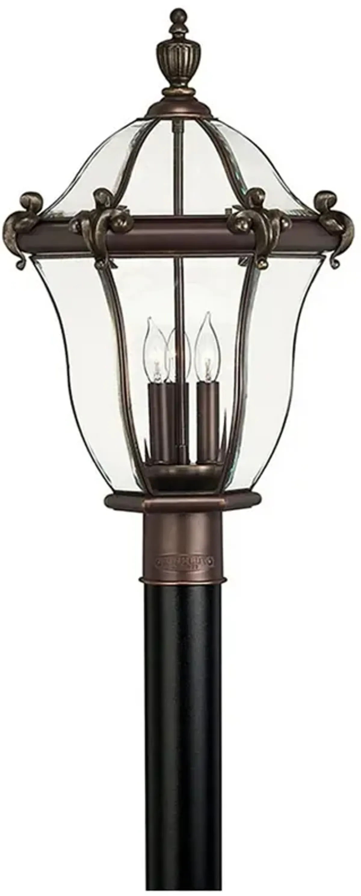 HINKLEY OUTDOOR SAN CLEMENTE Large Post Top or Pier Mount Lantern Bronze