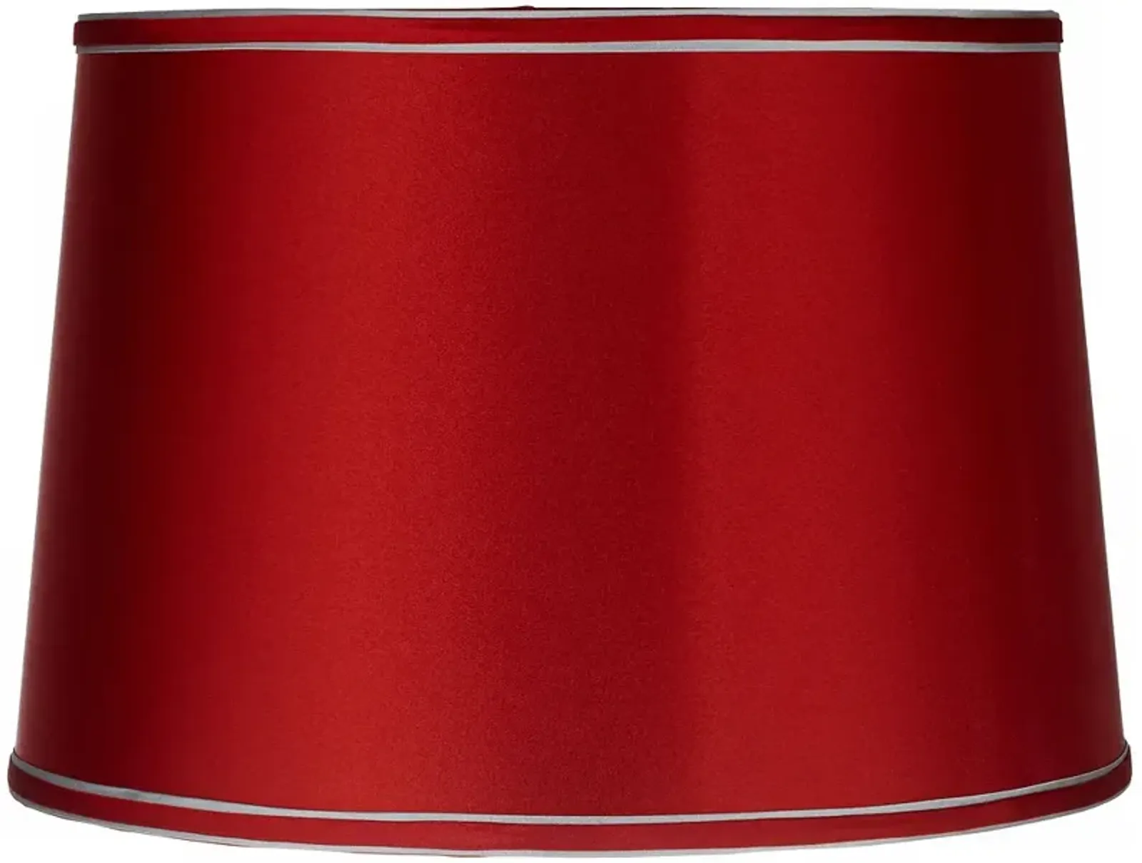 Sydnee Satin Red Silver Trim Drum Lamp Shade 14x16x11 (Spider)