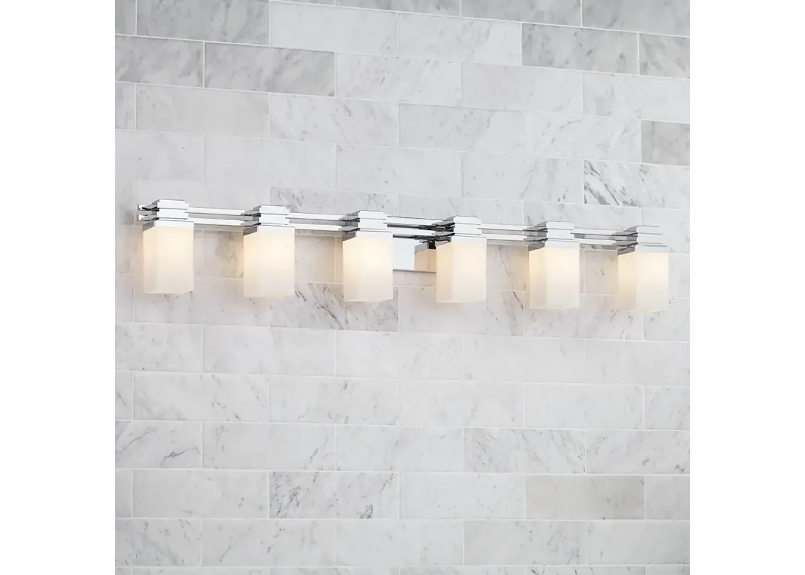 Possini Euro Bennett 48 1/2" Wide 6-Light Chrome Bath Light